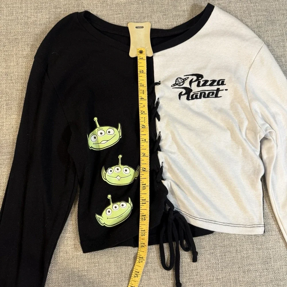 Disney Toy Story Pizza Planet Alien Lace Up Colorblock LongSleeve Girls XL 14/16